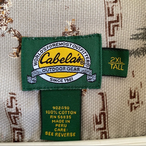 Cabela’s Deer Theme Cotton Pique Men’s Shirt - Picture 5 of 9